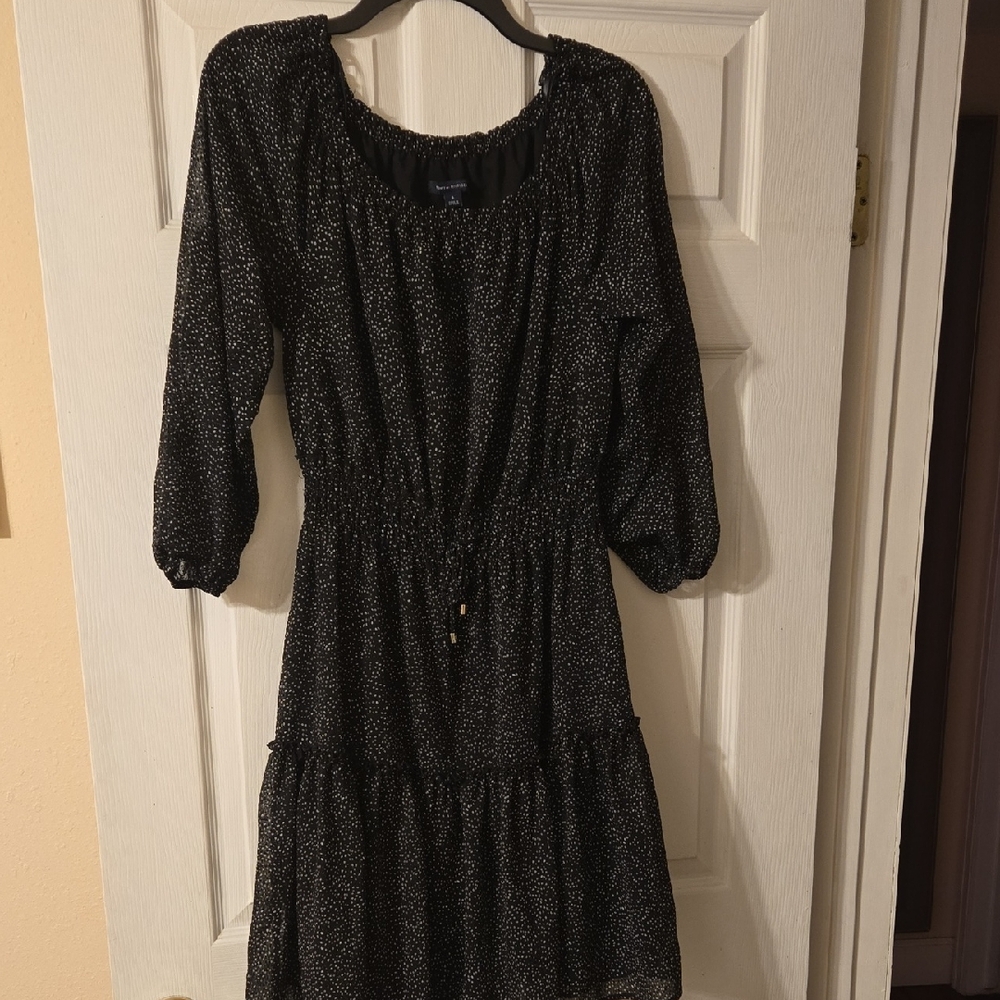 Tommy Hilfiger Black and White Long Sleeve Dress